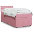 cadre de lit et matelas Rose 80x200 cm Velours