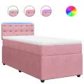 cadre de lit et matelas Rose 80x200 cm Velours