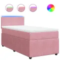 cadre de lit et matelas Rose 80x200 cm Velours