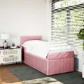 cadre de lit et matelas Rose 80x200 cm Velours