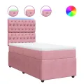 cadre de lit et matelas Rose 80x200 cm Velours