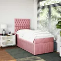 cadre de lit et matelas Rose 80x200 cm Velours