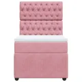 cadre de lit et matelas Rose 80x200 cm Velours