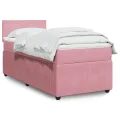 cadre de lit et matelas Rose 80x200 cm Velours