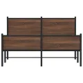 Cadre de lit en métal sans matelas chêne marron 150x200 cm