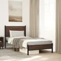 Cadre de lit en métal sans matelas chêne marron 90x190 cm