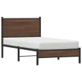 Cadre de lit en métal sans matelas chêne marron 90x190 cm