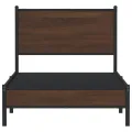 Cadre de lit en métal sans matelas chêne marron 90x190 cm