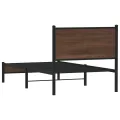 Cadre de lit en métal sans matelas chêne marron 90x190 cm
