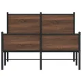 Cadre de lit en métal sans matelas chêne marron 120x200 cm