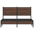 Cadre de lit en métal sans matelas chêne marron 137x190 cm