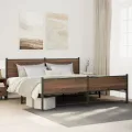 Cadre de lit en métal sans matelas chêne marron 200x200 cm