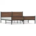 Cadre de lit en métal sans matelas chêne marron 200x200 cm