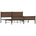 Cadre de lit en métal sans matelas chêne marron 200x200 cm