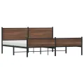Cadre de lit en métal sans matelas chêne marron 200x200 cm