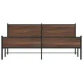 Cadre de lit en métal sans matelas chêne marron 200x200 cm