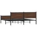 Cadre de lit en métal sans matelas chêne marron 200x200 cm
