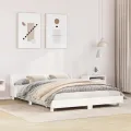 Cadre de lit sans matelas blanc 140x190 cm bois de pin massif