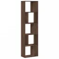 Bibliothèque 5 niveaux chêne marron bois ingénierie