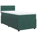 cadre de lit et matelas Vert foncé 80x200 cm Velours