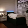 cadre de lit et matelas Vert foncé 80x200 cm Velours
