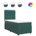 cadre de lit et matelas Vert foncé 80x200 cm Velours