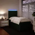 cadre de lit et matelas Vert foncé 80x200 cm Velours