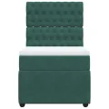 cadre de lit et matelas Vert foncé 80x200 cm Velours