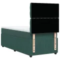 cadre de lit et matelas Vert foncé 80x200 cm Velours