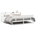 Cadre de lit sans matelas blanc 200x200 cm bois massif de pin