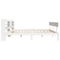 Cadre de lit sans matelas blanc 200x200 cm bois massif de pin
