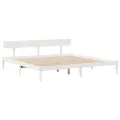 Cadre de lit sans matelas blanc 200x200 cm bois massif de pin