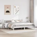 Cadre de lit sans matelas blanc 200x200 cm bois massif de pin