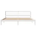 Cadre de lit sans matelas blanc 200x200 cm bois massif de pin