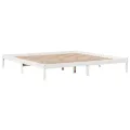 Cadre de lit sans matelas blanc 200x200 cm bois massif de pin