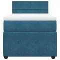 cadre de lit avec matelas bleu 80x200 cm velours