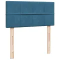 cadre de lit avec matelas bleu 80x200 cm velours