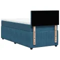 cadre de lit avec matelas bleu 80x200 cm velours