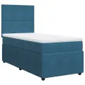 cadre de lit et matelas Bleu foncé 80x200 cm Velours
