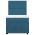 cadre de lit et matelas Bleu foncé 80x200 cm Velours