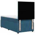 cadre de lit et matelas Bleu foncé 80x200 cm Velours