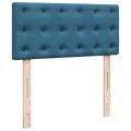 cadre de lit avec matelas bleu 80x200 cm velours