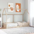 Cadre de lit d'enfants forme de maison sans matelas pin massif