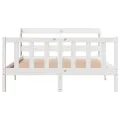 Cadre de lit sans matelas blanc 140x190 cm bois de pin massif