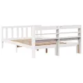 Cadre de lit sans matelas blanc 140x190 cm bois de pin massif