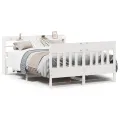 Cadre de lit sans matelas blanc 140x190 cm bois de pin massif