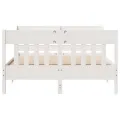 Cadre de lit sans matelas blanc 140x190 cm bois de pin massif