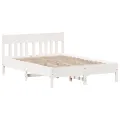 Cadre de lit sans matelas blanc 140x190 cm bois de pin massif