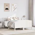 Cadre de lit sans matelas blanc 140x200 cm bois de pin massif