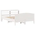 Cadre de lit sans matelas blanc 140x200 cm bois de pin massif